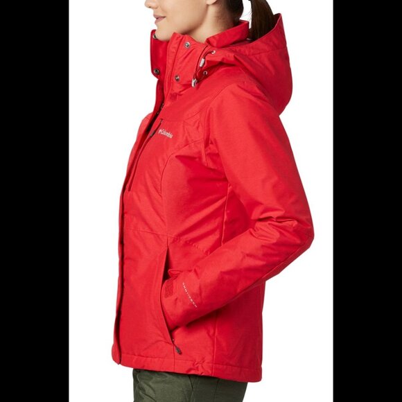 Columbia Women's Alpine Action Omni-Heat Hooded Jacket Size S, "Red Lilly" - Picture 2 of 9